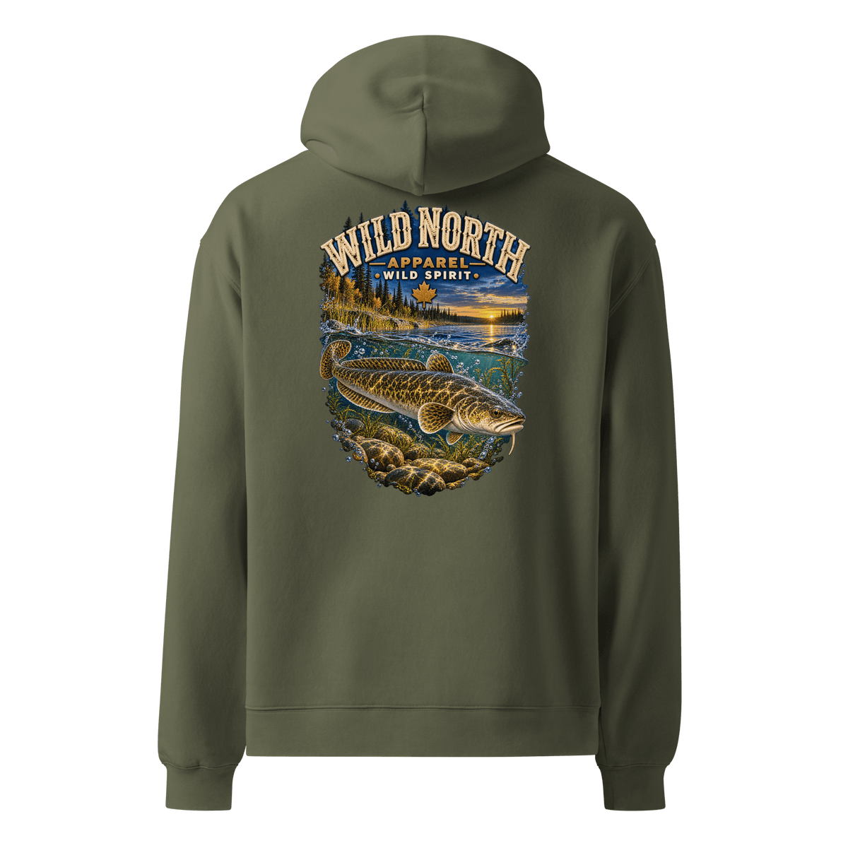 #wild_north_apparelBurbot After Sundown - Unisex oversized hoodie - Wild North Apparel™#canadian_outdoor_wildlife_inspired_clothing#
