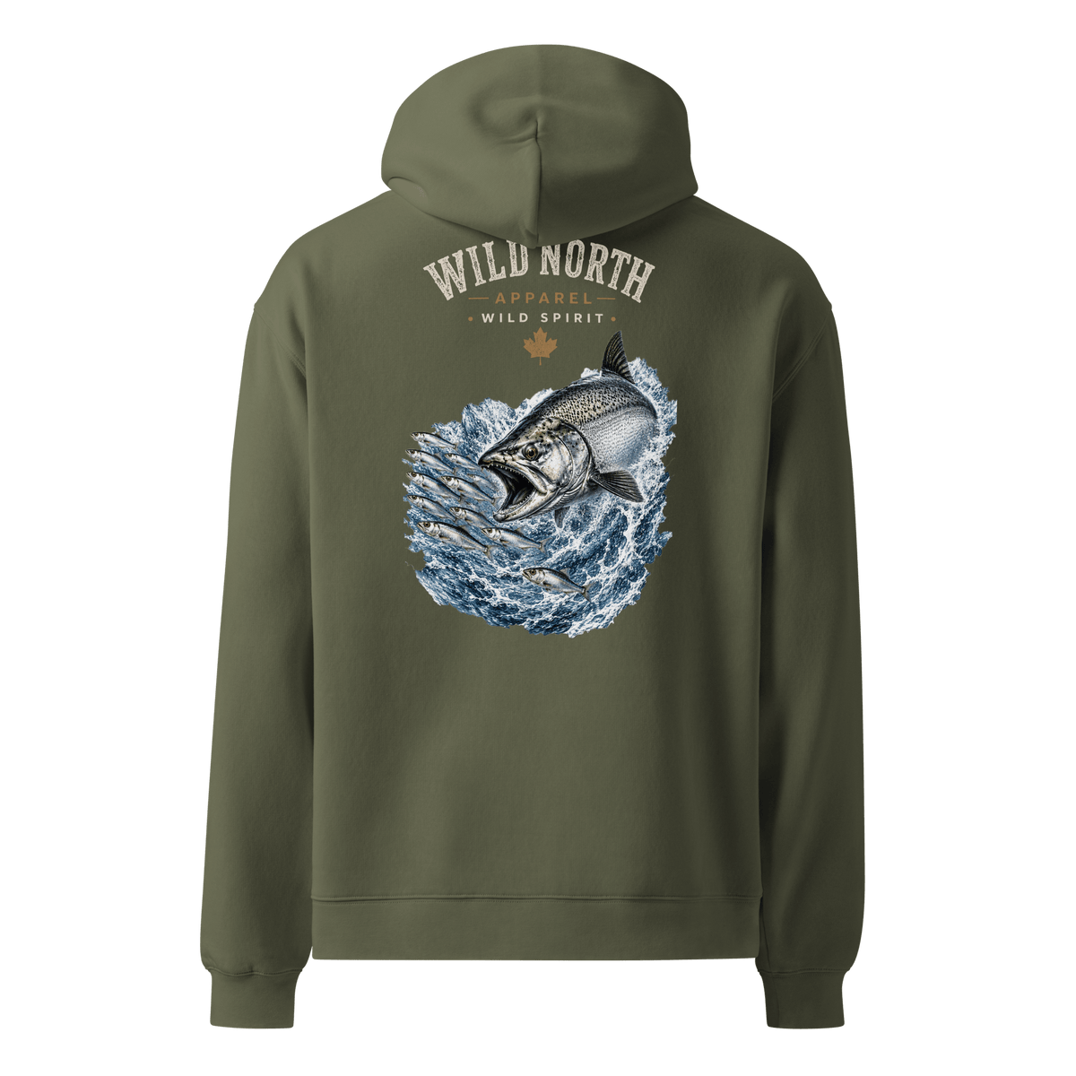 #wild_north_apparelCoastal Angler Chinook Pursuit -Unisex Oversized Hoodie - Wild North Apparel#canadian_outdoor_wildlife_inspired_clothing#