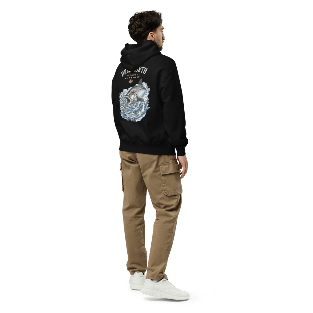 #wild_north_apparelCoastal Angler Chinook Pursuit -Unisex Oversized Hoodie - Wild North Apparel#canadian_outdoor_wildlife_inspired_clothing#