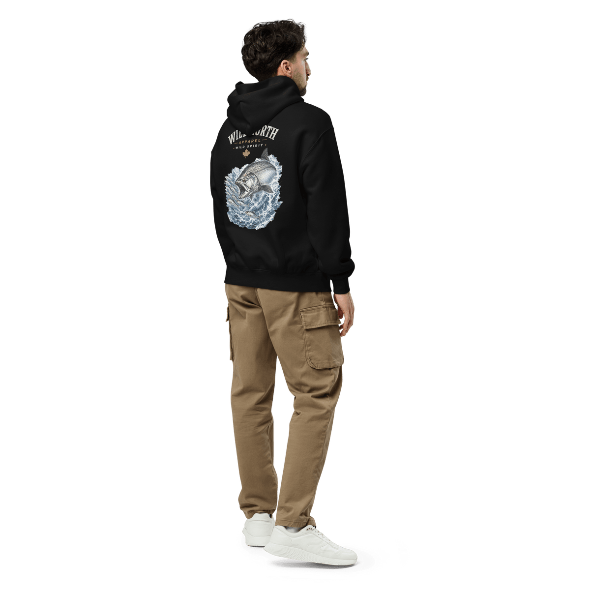 #wild_north_apparelCoastal Angler Chinook Pursuit -Unisex Oversized Hoodie - Wild North Apparel#canadian_outdoor_wildlife_inspired_clothing#