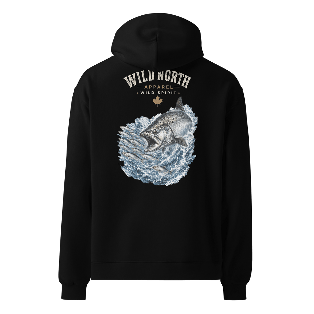 #wild_north_apparelCoastal Angler Chinook Pursuit -Unisex Oversized Hoodie - Wild North Apparel#canadian_outdoor_wildlife_inspired_clothing#