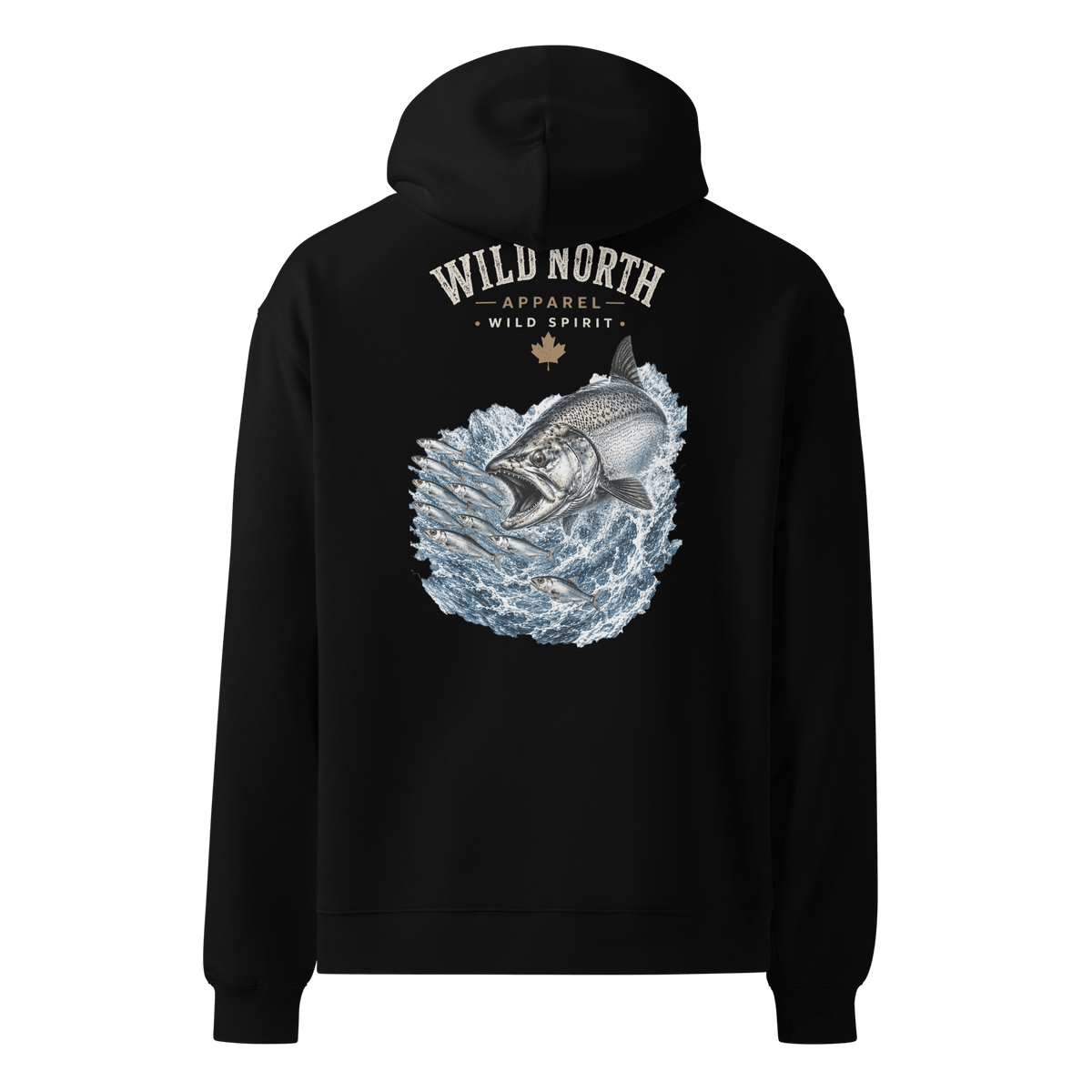 #wild_north_apparelCoastal Angler Chinook Pursuit -Unisex Oversized Hoodie - Wild North Apparel#canadian_outdoor_wildlife_inspired_clothing#