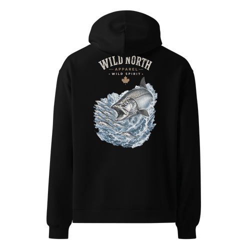 #wild_north_apparelCoastal Angler Chinook Pursuit -Unisex Oversized Hoodie - Wild North Apparel#canadian_outdoor_wildlife_inspired_clothing#