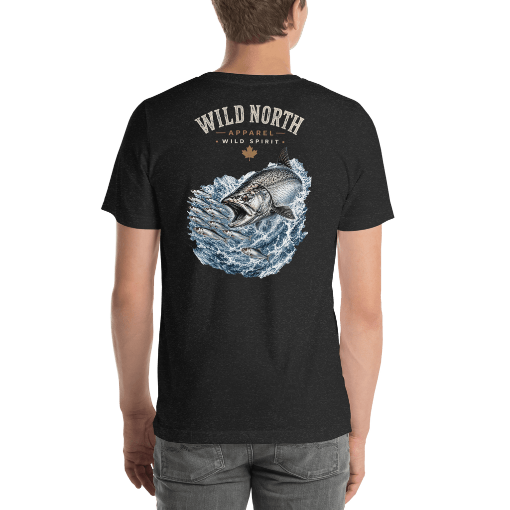 #wild_north_apparelCoastal Angler Chinook Pursuit - Unisex t-shirt - Wild North Apparel™#canadian_outdoor_wildlife_inspired_clothing#
