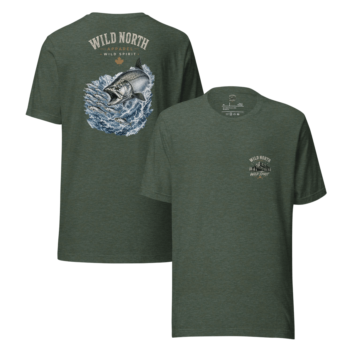 #wild_north_apparelCoastal Angler Chinook Pursuit - Unisex t-shirt - Wild North Apparel™#canadian_outdoor_wildlife_inspired_clothing#