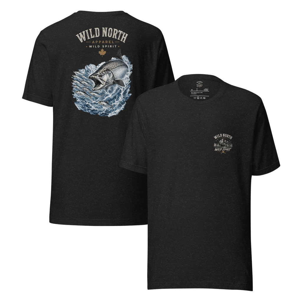 #wild_north_apparelCoastal Angler Chinook Pursuit - Unisex t-shirt - Wild North Apparel™#canadian_outdoor_wildlife_inspired_clothing#