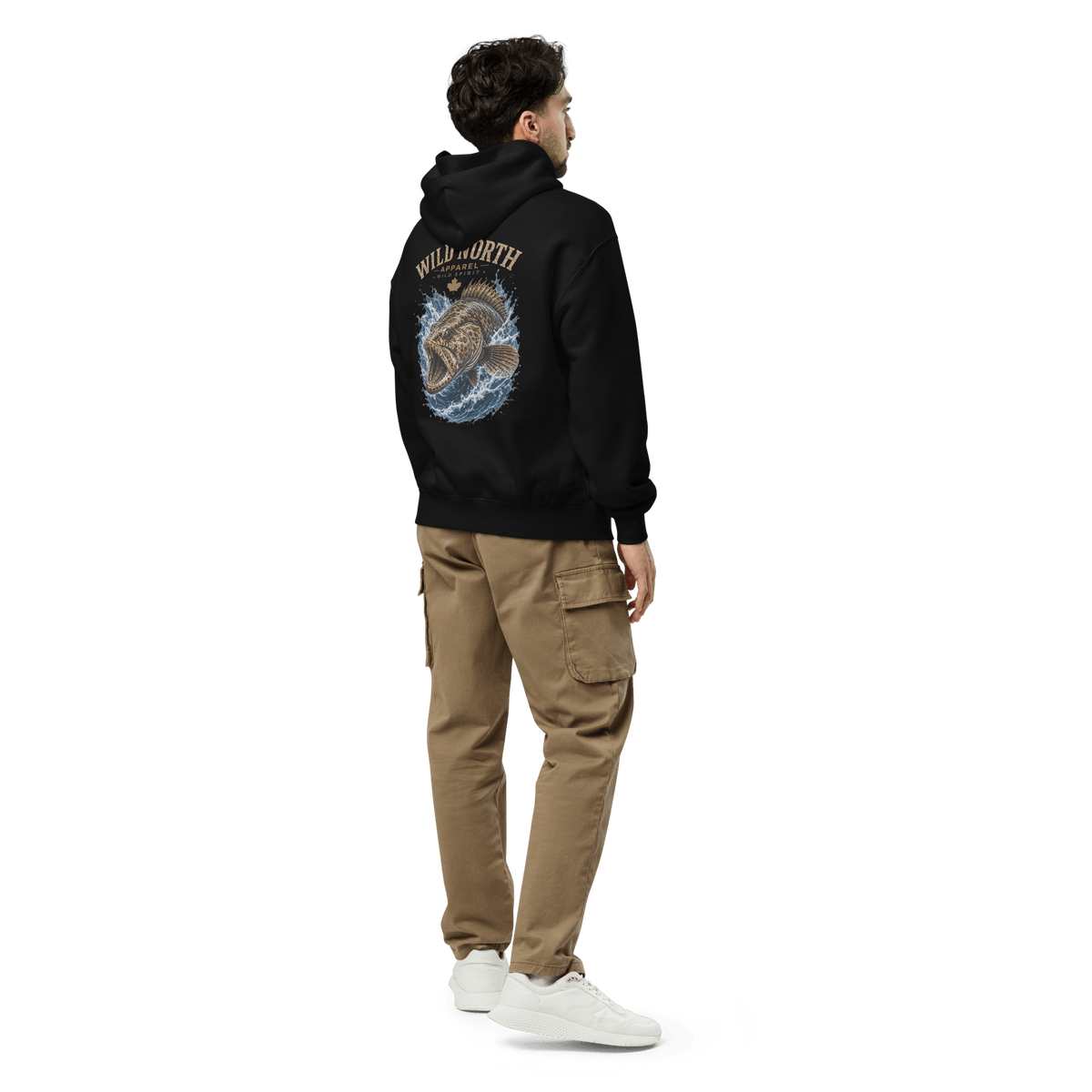 #wild_north_apparelCoastal Predator – Lingcod Wild Spirit Hoodie - Unisex Oversized Hoodie - Wild North Apparel#canadian_outdoor_wildlife_inspired_clothing#