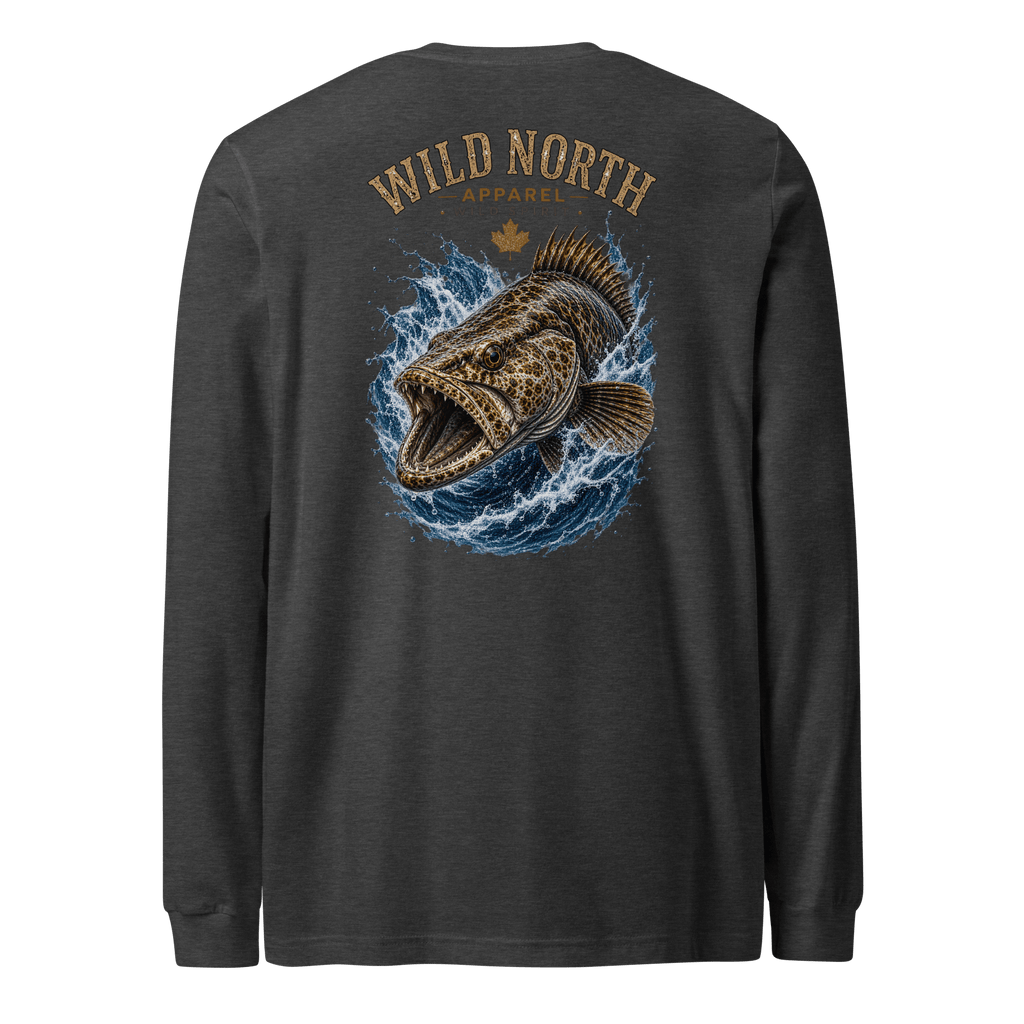 #wild_north_apparelCoastal Predator – Lingcod Wild Spirit - Unisex Long Sleeve Tee - Wild North Apparel™#canadian_outdoor_wildlife_inspired_clothing#