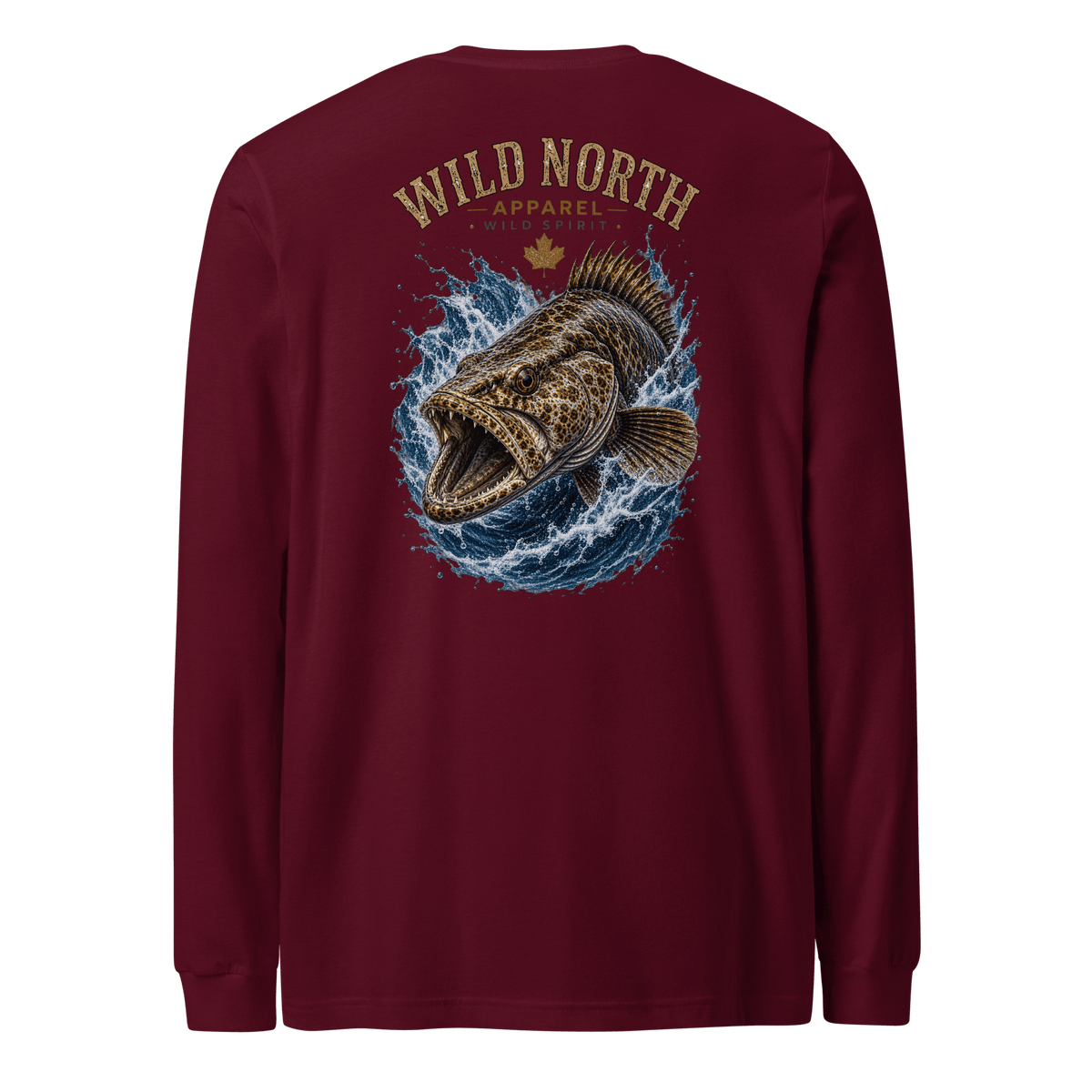 #wild_north_apparelCoastal Predator – Lingcod Wild Spirit - Unisex Long Sleeve Tee - Wild North Apparel™#canadian_outdoor_wildlife_inspired_clothing#