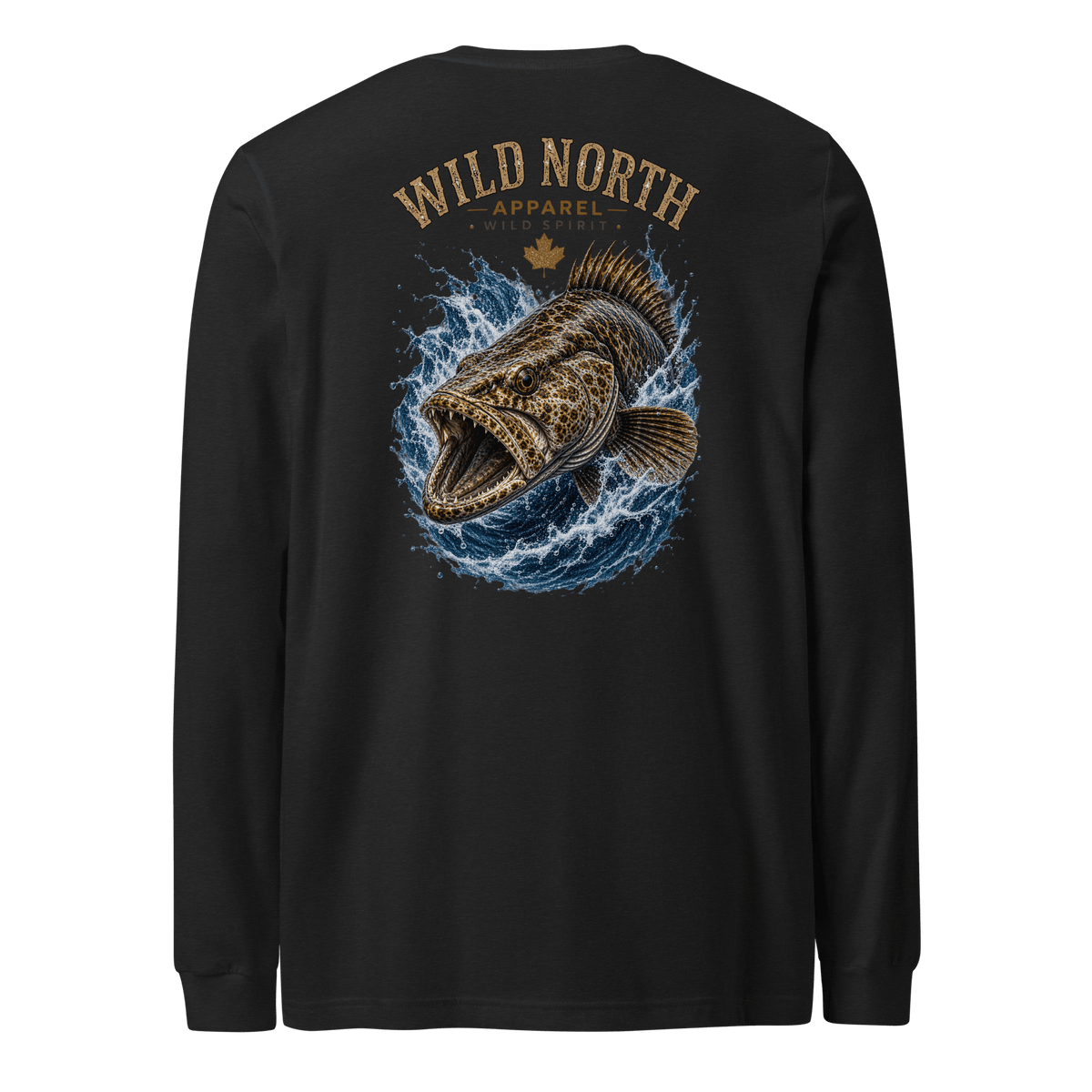 #wild_north_apparelCoastal Predator – Lingcod Wild Spirit - Unisex Long Sleeve Tee - Wild North Apparel™#canadian_outdoor_wildlife_inspired_clothing#