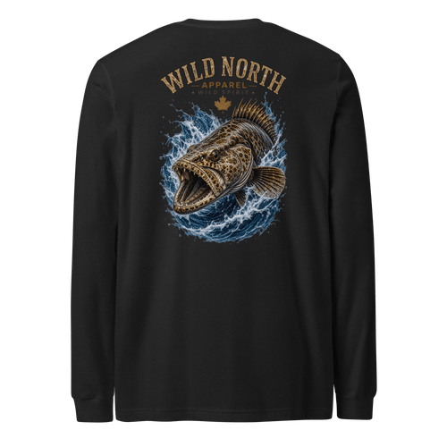 #wild_north_apparelCoastal Predator – Lingcod Wild Spirit - Unisex Long Sleeve Tee - Wild North Apparel™#canadian_outdoor_wildlife_inspired_clothing#