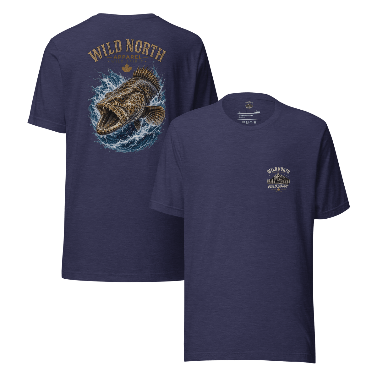 #wild_north_apparelCoastal Predator Lingcod Wild Spirit - Unisex T-shirt - Wild North Apparel™#canadian_outdoor_wildlife_inspired_clothing#