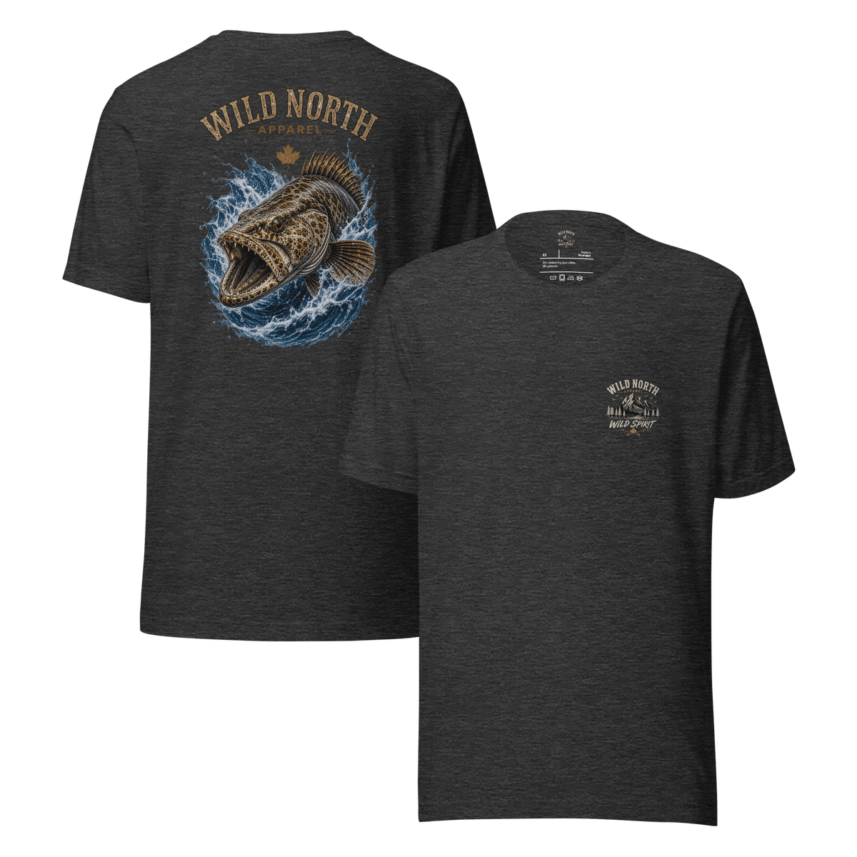 #wild_north_apparelCoastal Predator Lingcod Wild Spirit - Unisex T-shirt - Wild North Apparel™#canadian_outdoor_wildlife_inspired_clothing#