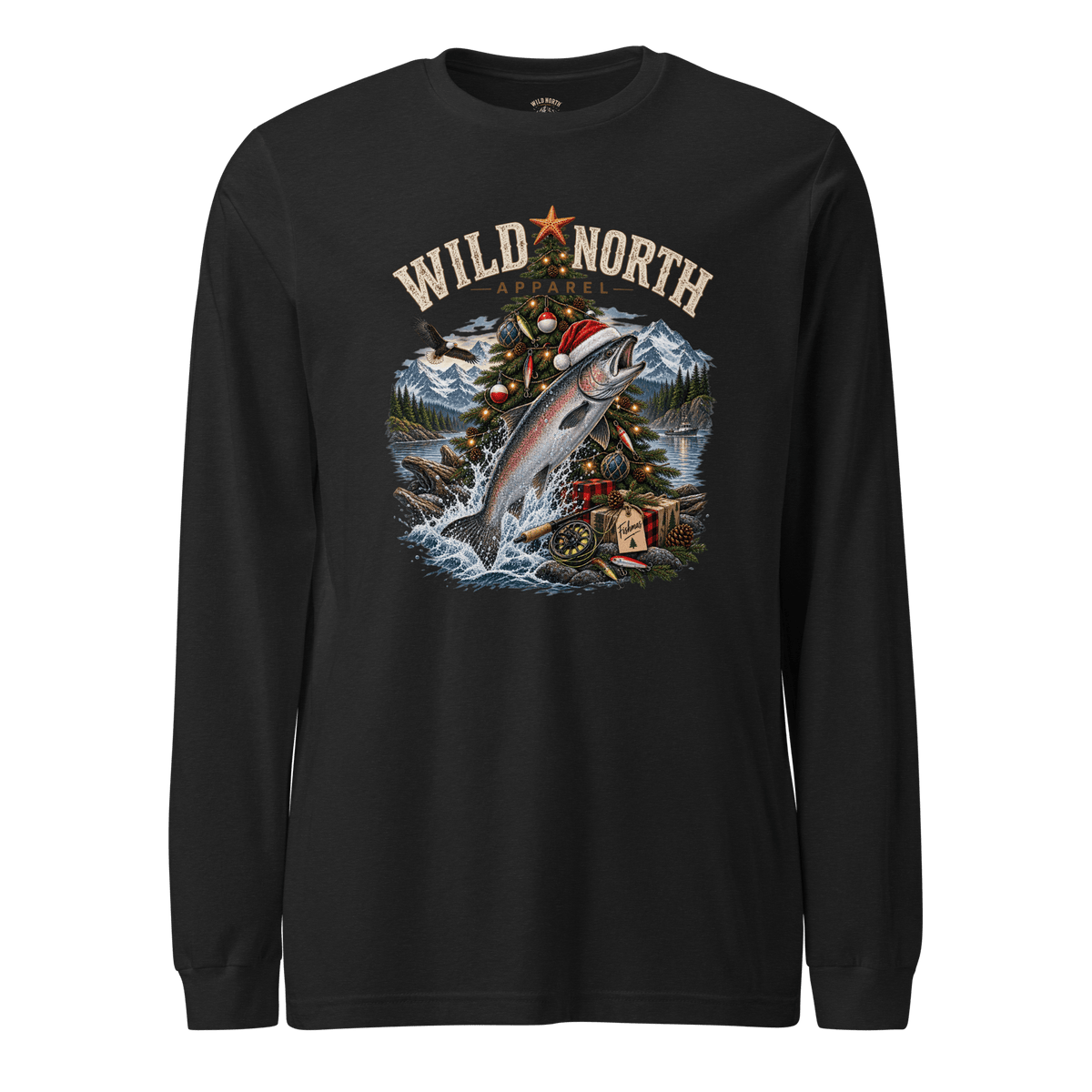 #wild_north_apparelFishmas Cheer Holiday - Unisex Long Sleeve Tee - Wild North Apparel™#canadian_outdoor_wildlife_inspired_clothing#