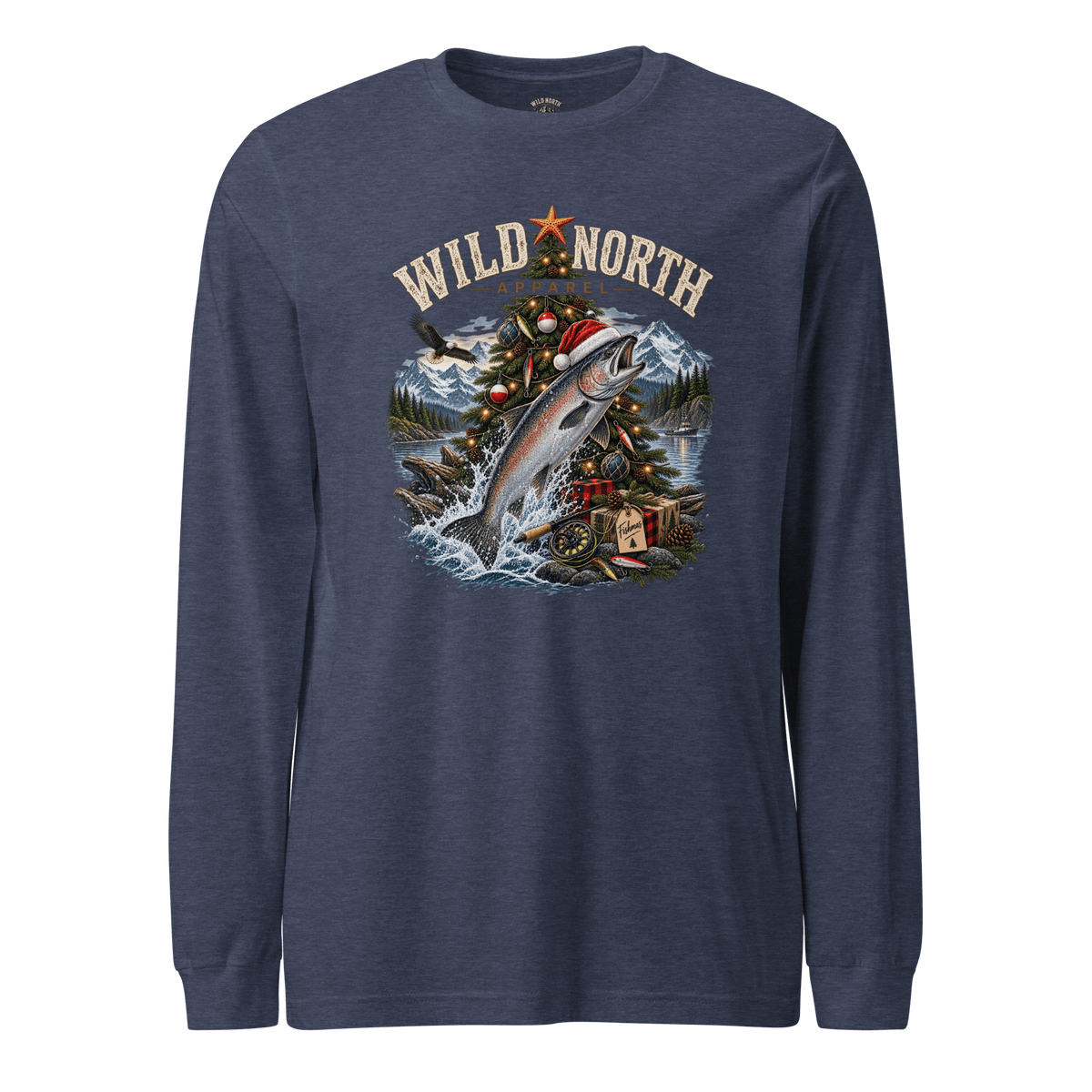 #wild_north_apparelFishmas Cheer Holiday - Unisex Long Sleeve Tee - Wild North Apparel™#canadian_outdoor_wildlife_inspired_clothing#