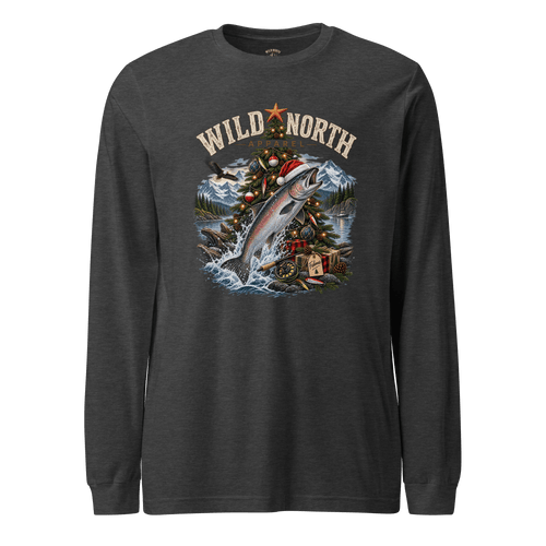 #wild_north_apparelFishmas Cheer Holiday - Unisex Long Sleeve Tee - Wild North Apparel™#canadian_outdoor_wildlife_inspired_clothing#