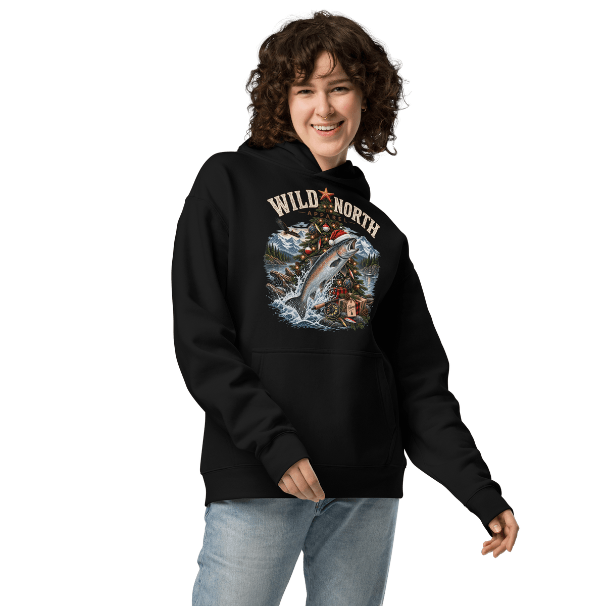 #wild_north_apparelFishmas Cheer Holiday™ - Unisex oversized hoodie - Wild North Apparel™#canadian_outdoor_wildlife_inspired_clothing#