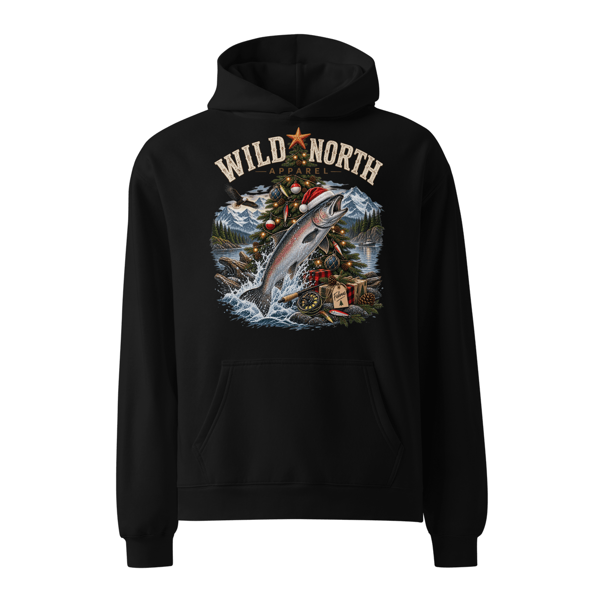 #wild_north_apparelFishmas Cheer Holiday™ - Unisex oversized hoodie - Wild North Apparel™#canadian_outdoor_wildlife_inspired_clothing#