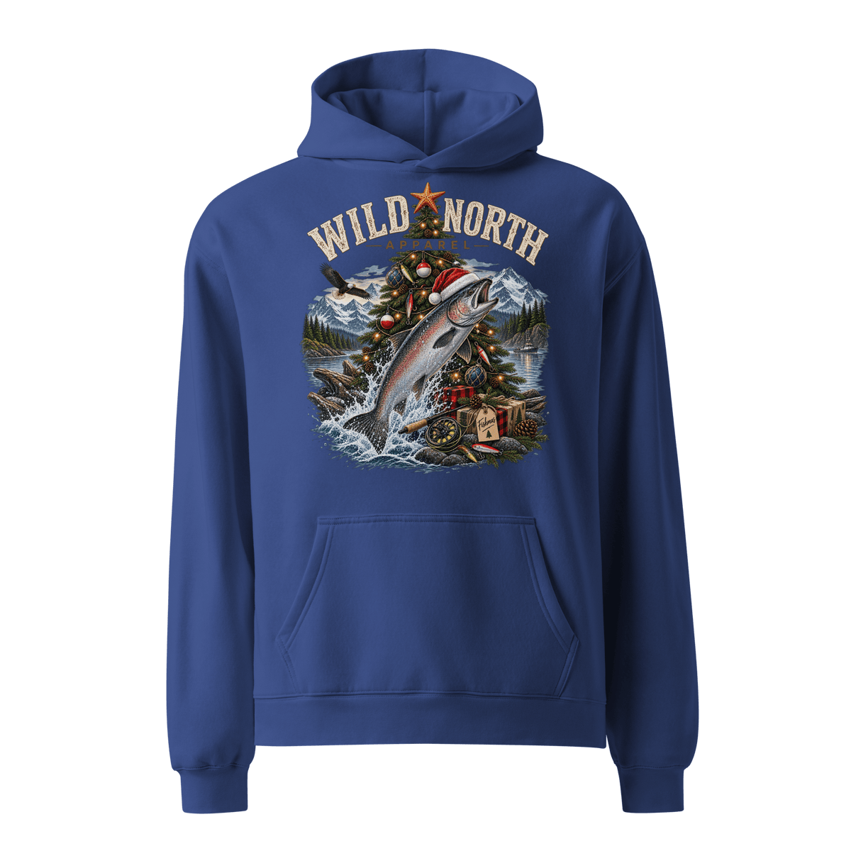 #wild_north_apparelFishmas Cheer Holiday™ - Unisex oversized hoodie - Wild North Apparel™#canadian_outdoor_wildlife_inspired_clothing#