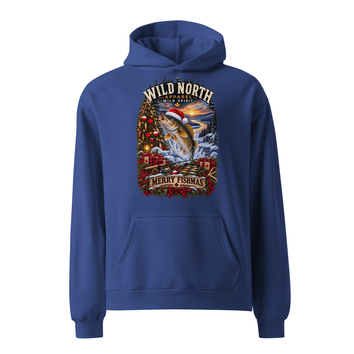 #wild_north_apparelFishmas Cheer Walleye™ - Unisex oversized hoodie - Wild North Apparel™#canadian_outdoor_wildlife_inspired_clothing#