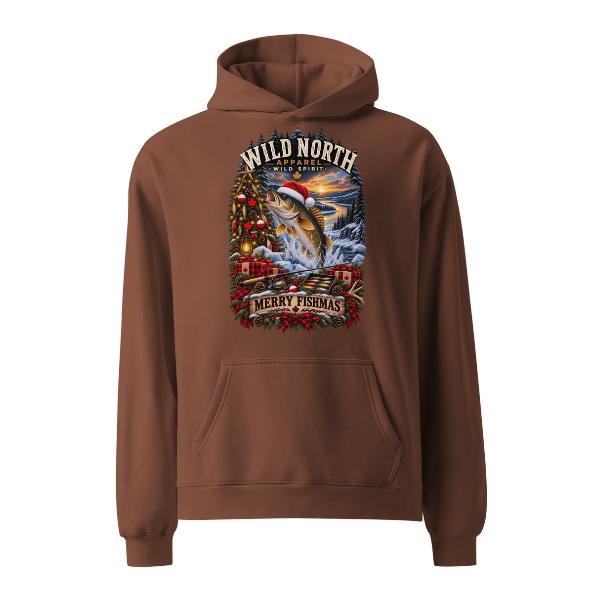 #wild_north_apparelFishmas Cheer Walleye™ - Unisex oversized hoodie - Wild North Apparel™#canadian_outdoor_wildlife_inspired_clothing#