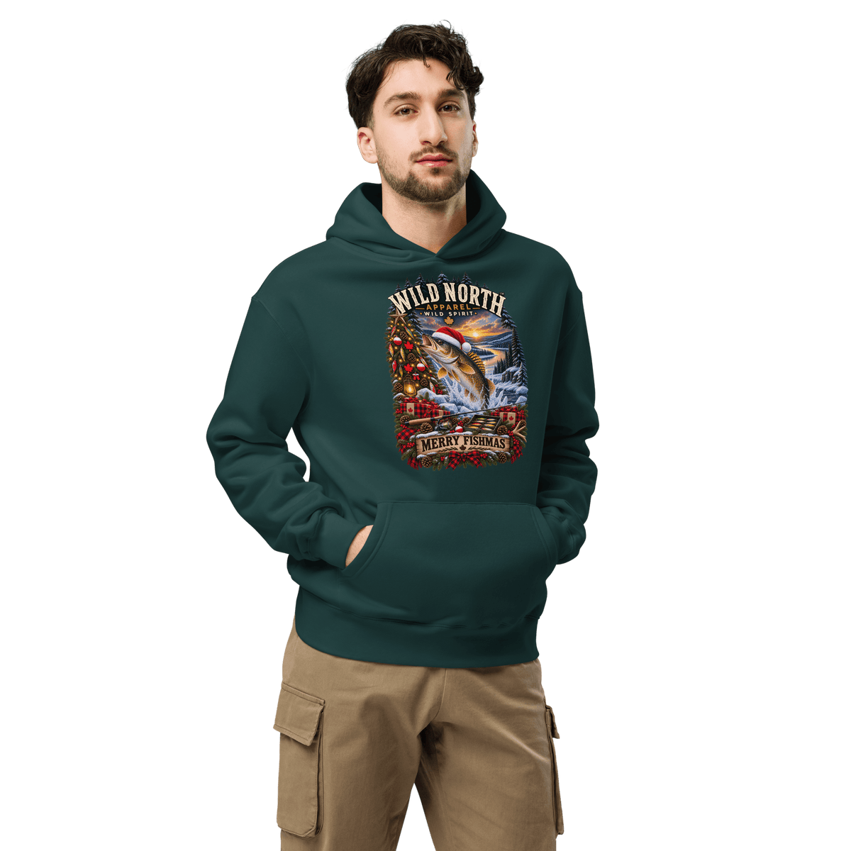 #wild_north_apparelFishmas Cheer Walleye™ - Unisex oversized hoodie - Wild North Apparel™#canadian_outdoor_wildlife_inspired_clothing#