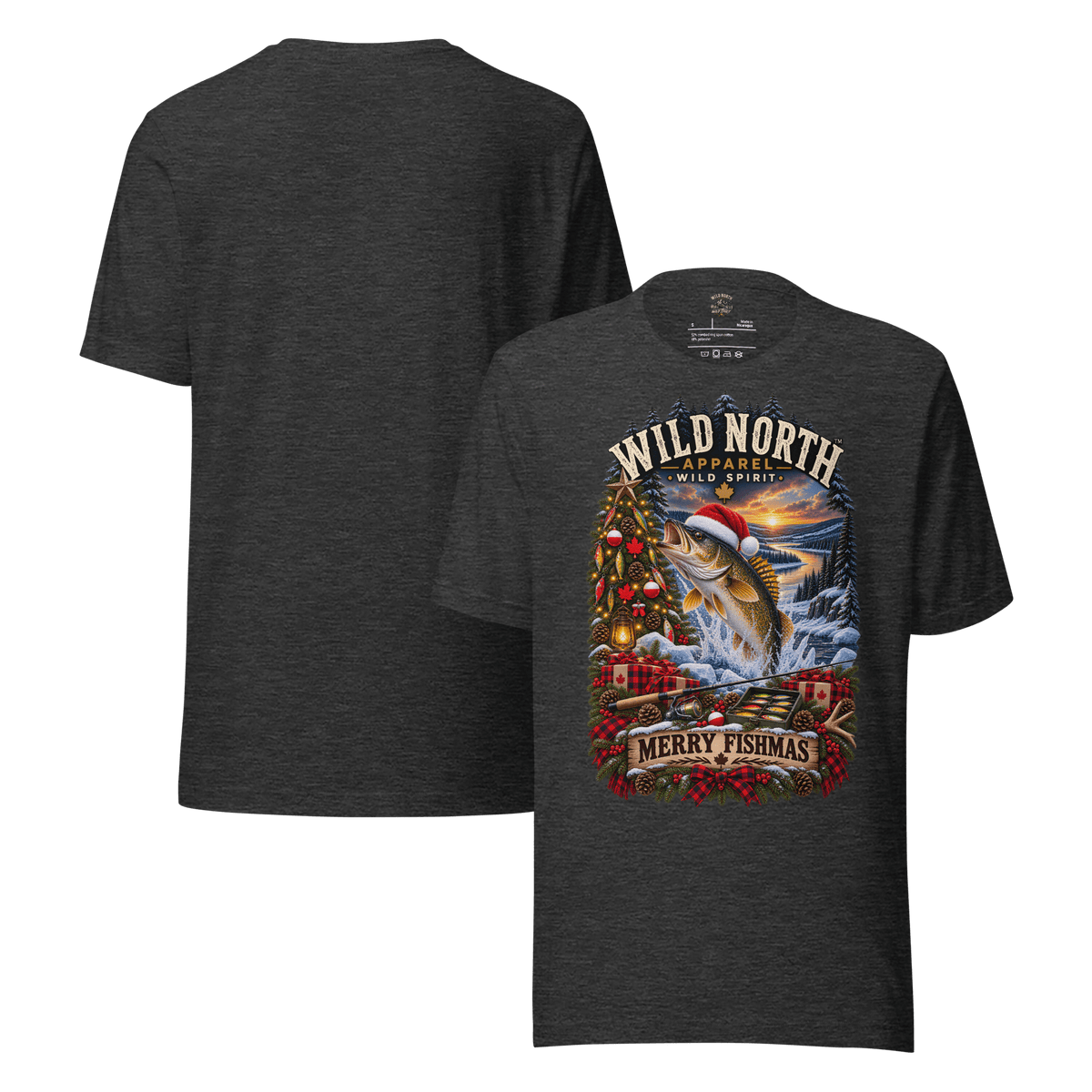 #wild_north_apparelFishmas Cheer Walleye™ - Unisex t-shirt - Wild North Apparel™#canadian_outdoor_wildlife_inspired_clothing#
