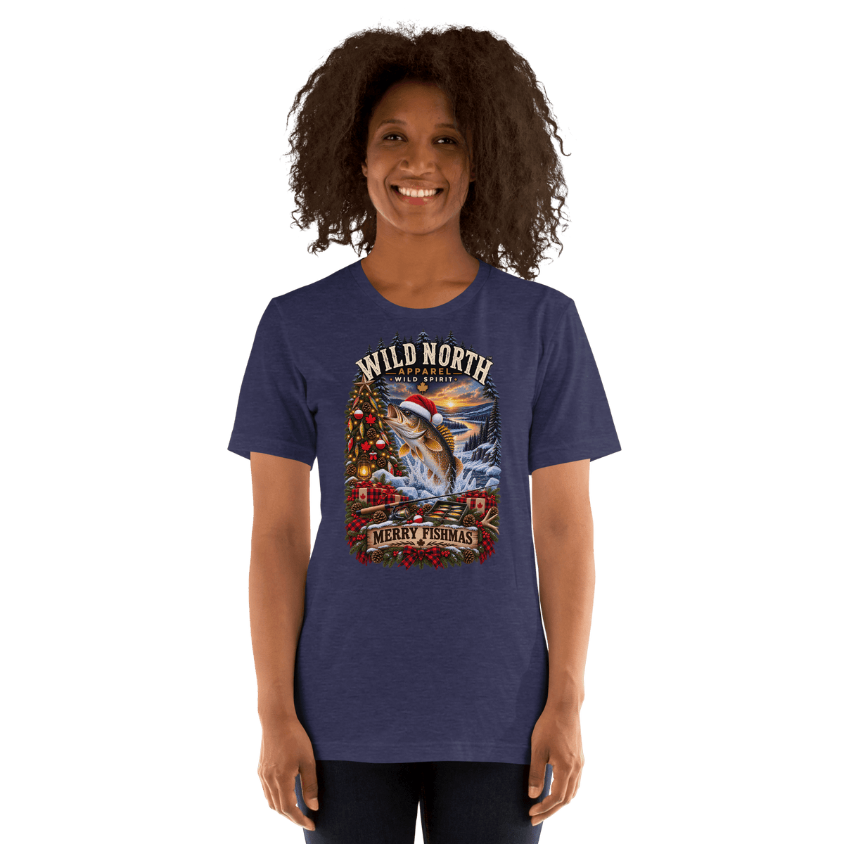 #wild_north_apparelFishmas Cheer Walleye™ - Unisex t-shirt - Wild North Apparel™#canadian_outdoor_wildlife_inspired_clothing#