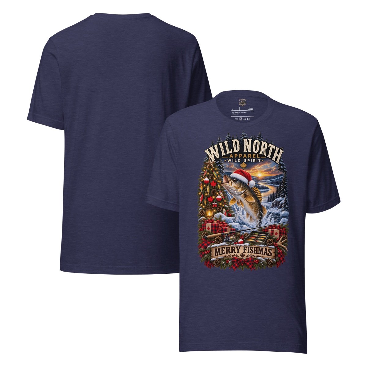 #wild_north_apparelFishmas Cheer Walleye™ - Unisex t-shirt - Wild North Apparel™#canadian_outdoor_wildlife_inspired_clothing#