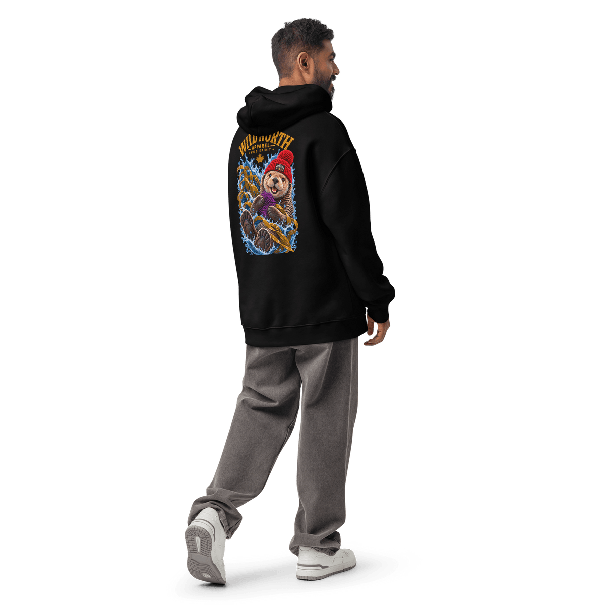 #wild_north_apparelNorthern Drift Wild Spirit Sea Otter - Unisex oversized hoodie - Wild North Apparel™#canadian_outdoor_wildlife_inspired_clothing#