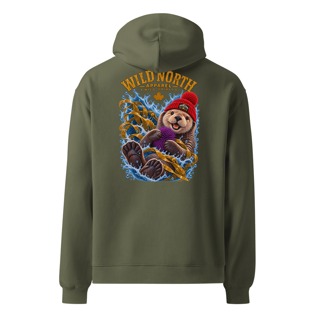 #wild_north_apparelNorthern Drift Wild Spirit Sea Otter - Unisex oversized hoodie - Wild North Apparel™#canadian_outdoor_wildlife_inspired_clothing#