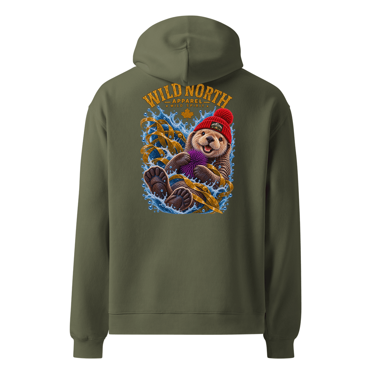 #wild_north_apparelNorthern Drift Wild Spirit Sea Otter - Unisex oversized hoodie - Wild North Apparel™#canadian_outdoor_wildlife_inspired_clothing#