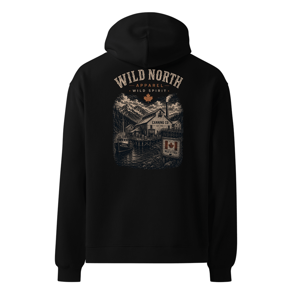 #wild_north_apparelPacific Cannery Heritage - Unisex Oversized Hoodie - Wild North Apparel™#canadian_outdoor_wildlife_inspired_clothing#