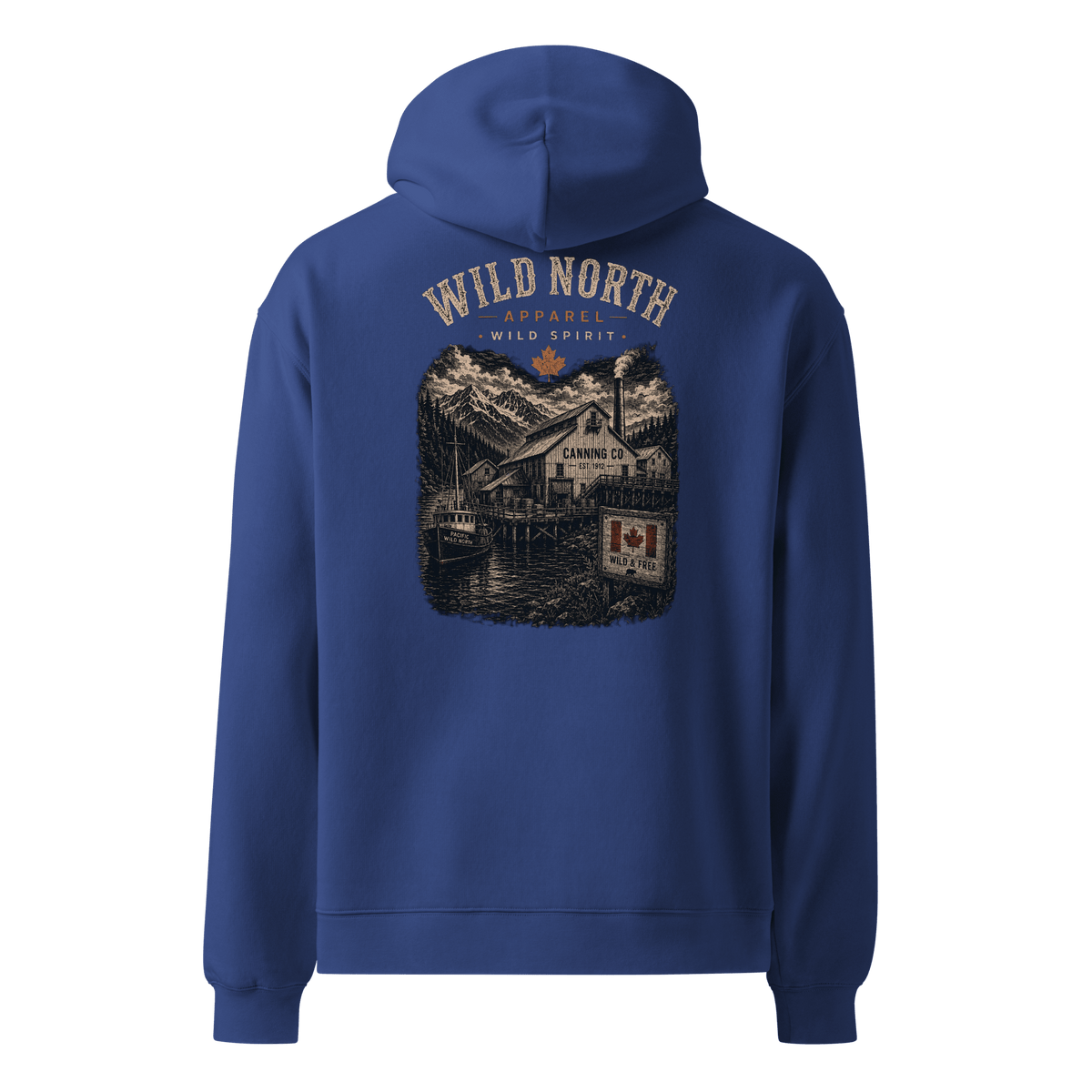 #wild_north_apparelPacific Cannery Heritage - Unisex Oversized Hoodie - Wild North Apparel™#canadian_outdoor_wildlife_inspired_clothing#