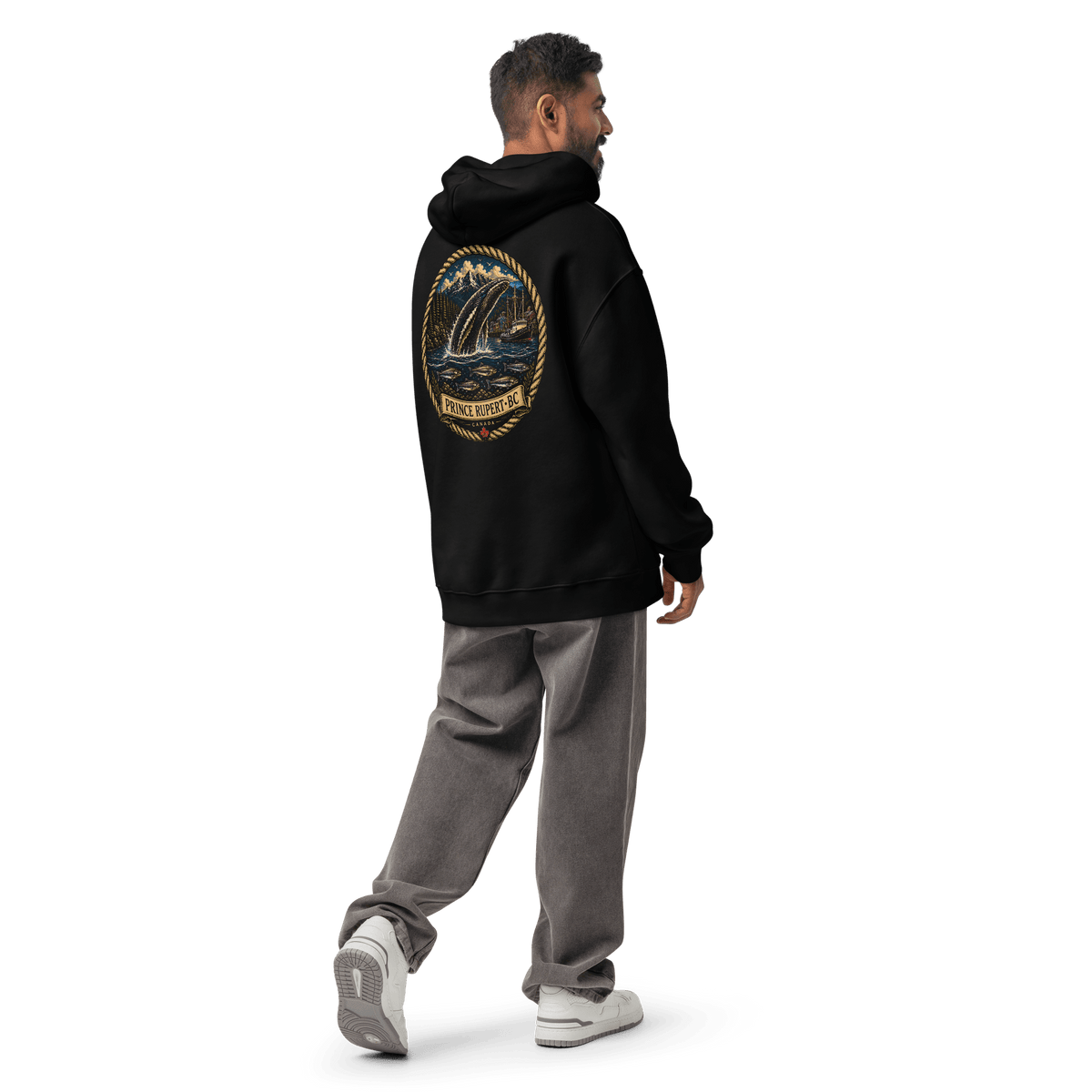 #wild_north_apparelPrince Rupert Humpback Heritage™ - Unisex oversized hoodie - Wild North Apparel™#canadian_outdoor_wildlife_inspired_clothing#