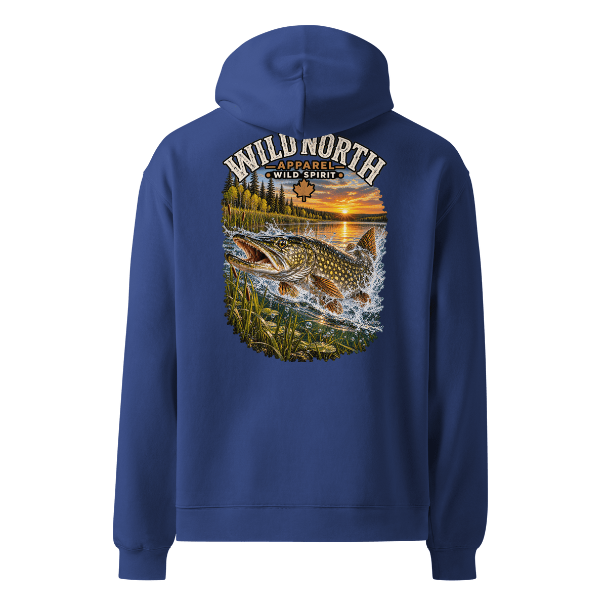 #wild_north_apparelSunset Strike Pike - Unisex oversized hoodie - Wild North Apparel™#canadian_outdoor_wildlife_inspired_clothing#