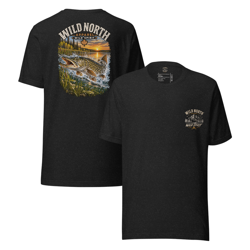 #wild_north_apparelSunset Strike Pike - Unisex t-shirt - Wild North Apparel™#canadian_outdoor_wildlife_inspired_clothing#