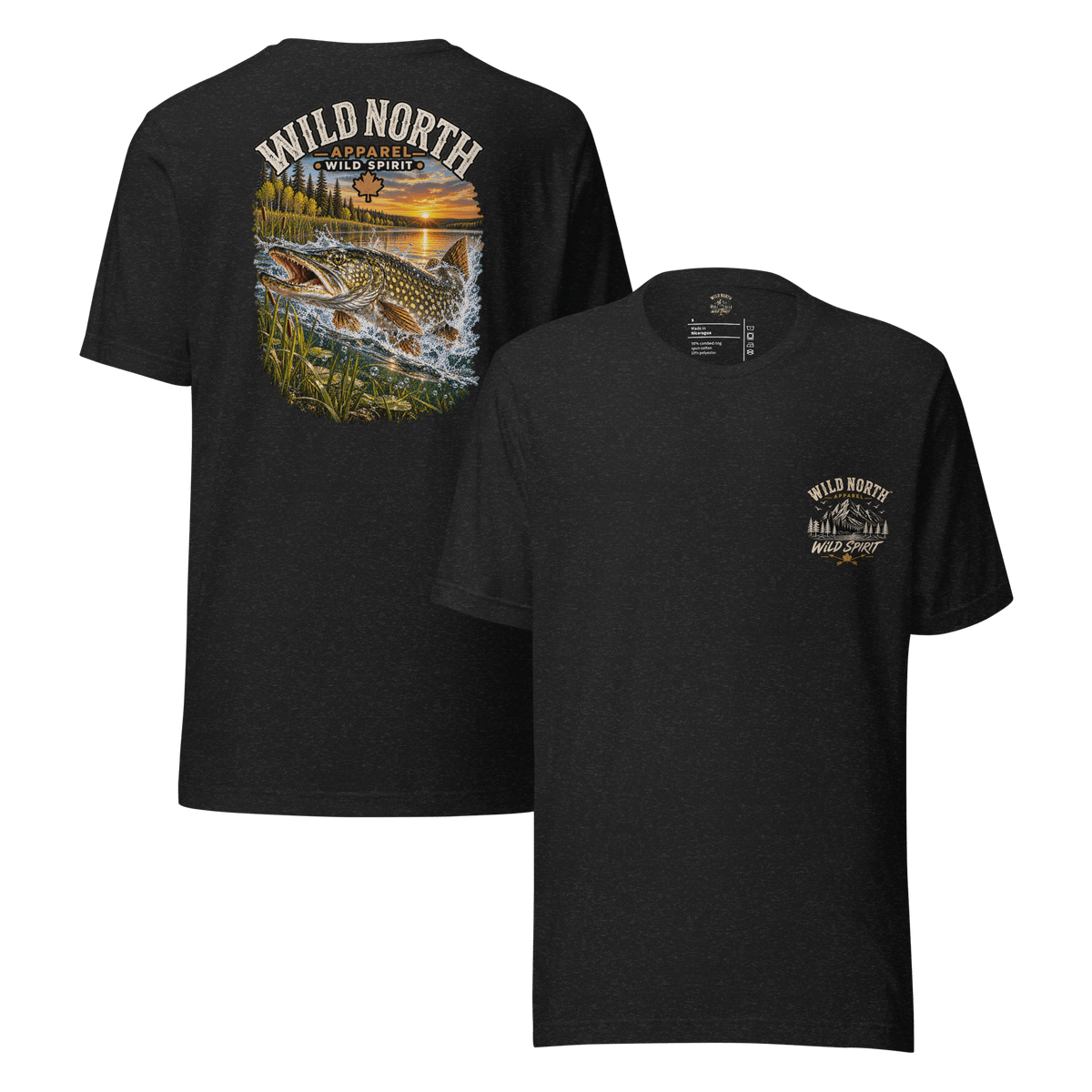 #wild_north_apparelSunset Strike Pike - Unisex t-shirt - Wild North Apparel™#canadian_outdoor_wildlife_inspired_clothing#