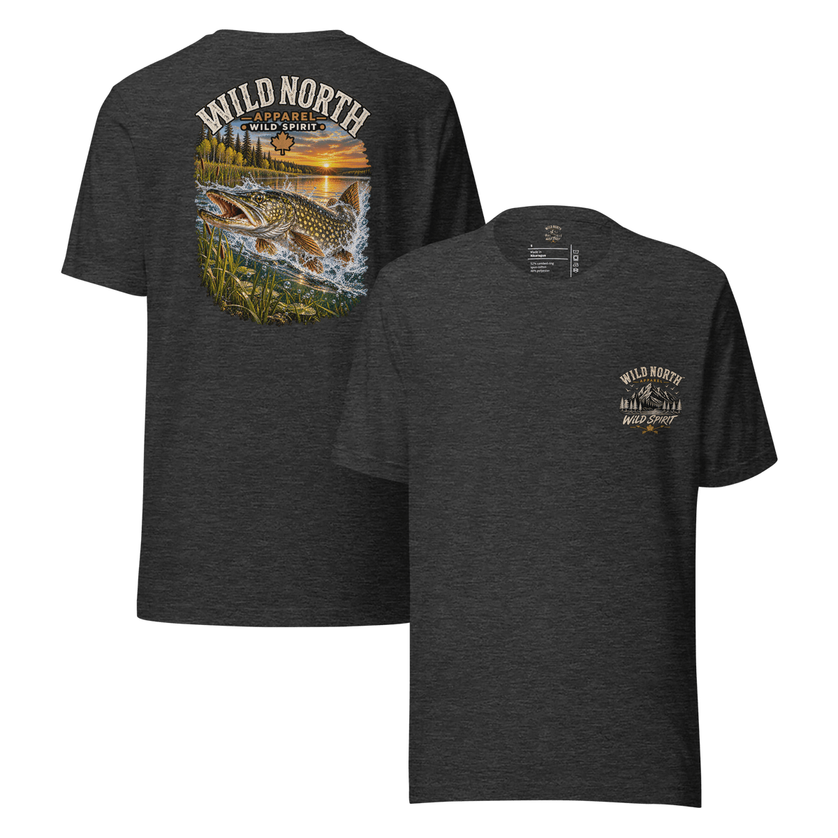 #wild_north_apparelSunset Strike Pike - Unisex t-shirt - Wild North Apparel™#canadian_outdoor_wildlife_inspired_clothing#