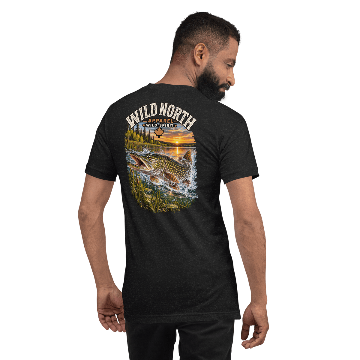 #wild_north_apparelSunset Strike Pike - Unisex t-shirt - Wild North Apparel™#canadian_outdoor_wildlife_inspired_clothing#