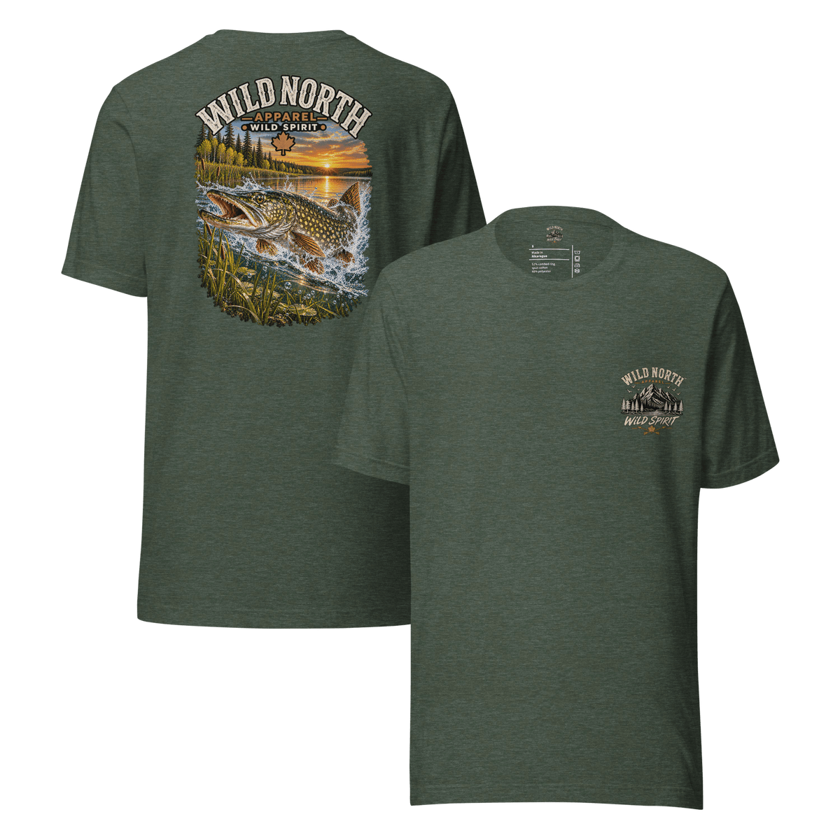#wild_north_apparelSunset Strike Pike - Unisex t-shirt - Wild North Apparel™#canadian_outdoor_wildlife_inspired_clothing#