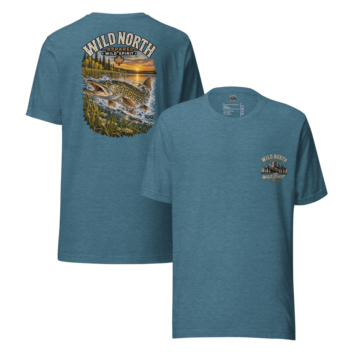 #wild_north_apparelSunset Strike Pike - Unisex t-shirt - Wild North Apparel™#canadian_outdoor_wildlife_inspired_clothing#