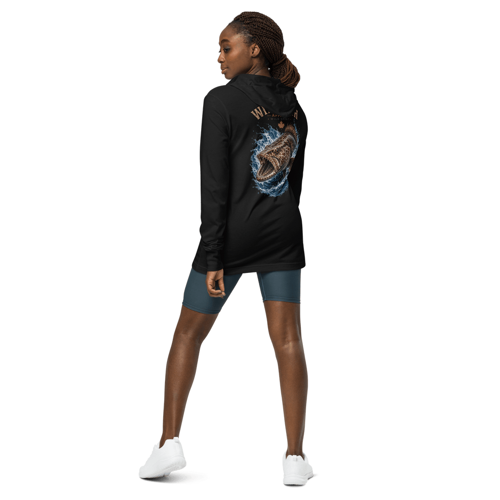 #wild_north_apparelThe Coastal Predator Lingcod Wild Spirit - Hooded long-sleeve tee - Wild North Apparel™#canadian_outdoor_wildlife_inspired_clothing#