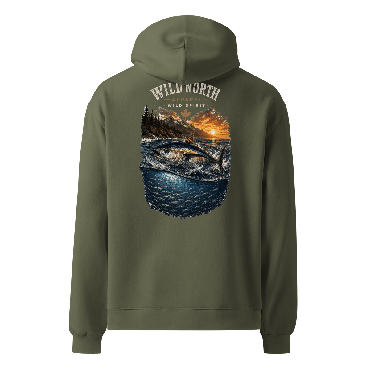 #wild_north_apparelTidal Strike Pacific Albacore Wild Spirit - Unisex Oversized Hoodie - Wild North Apparel#canadian_outdoor_wildlife_inspired_clothing#