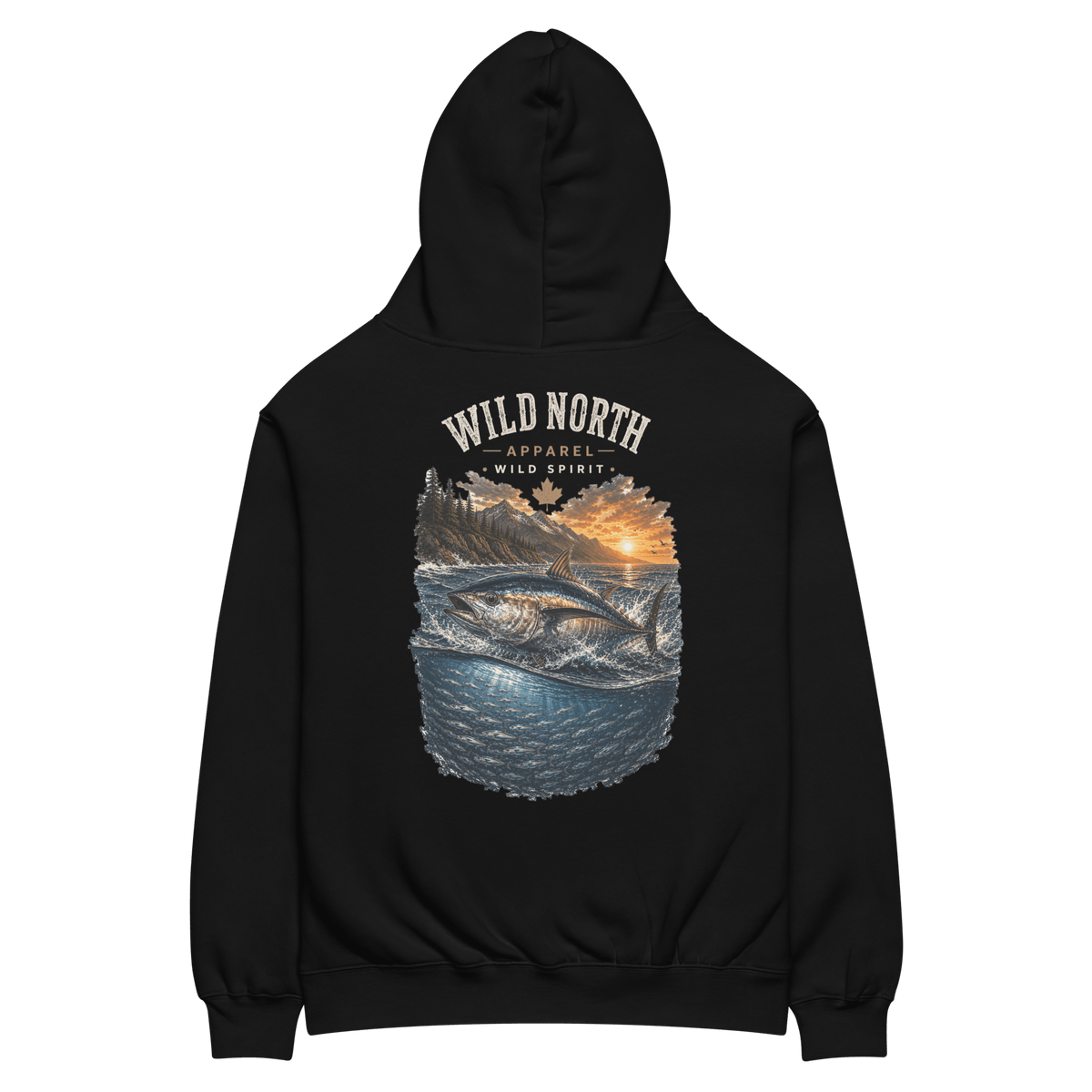#wild_north_apparelTidal Strike Pacific Albacore Wild Spirit - Unisex Oversized Hoodie - Wild North Apparel#canadian_outdoor_wildlife_inspired_clothing#