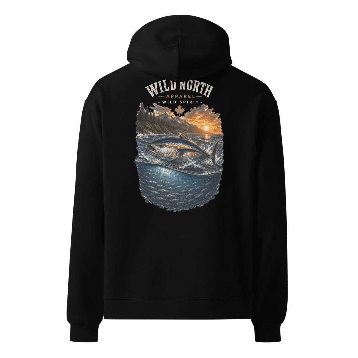 #wild_north_apparelTidal Strike Pacific Albacore Wild Spirit - Unisex Oversized Hoodie - Wild North Apparel#canadian_outdoor_wildlife_inspired_clothing#