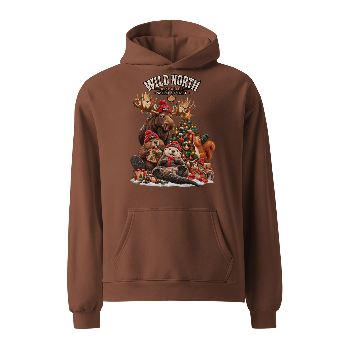 #wild_north_apparelWild North™ Christmas Critter Crew - Unisex oversized hoodie - Wild North Apparel™#canadian_outdoor_wildlife_inspired_clothing#