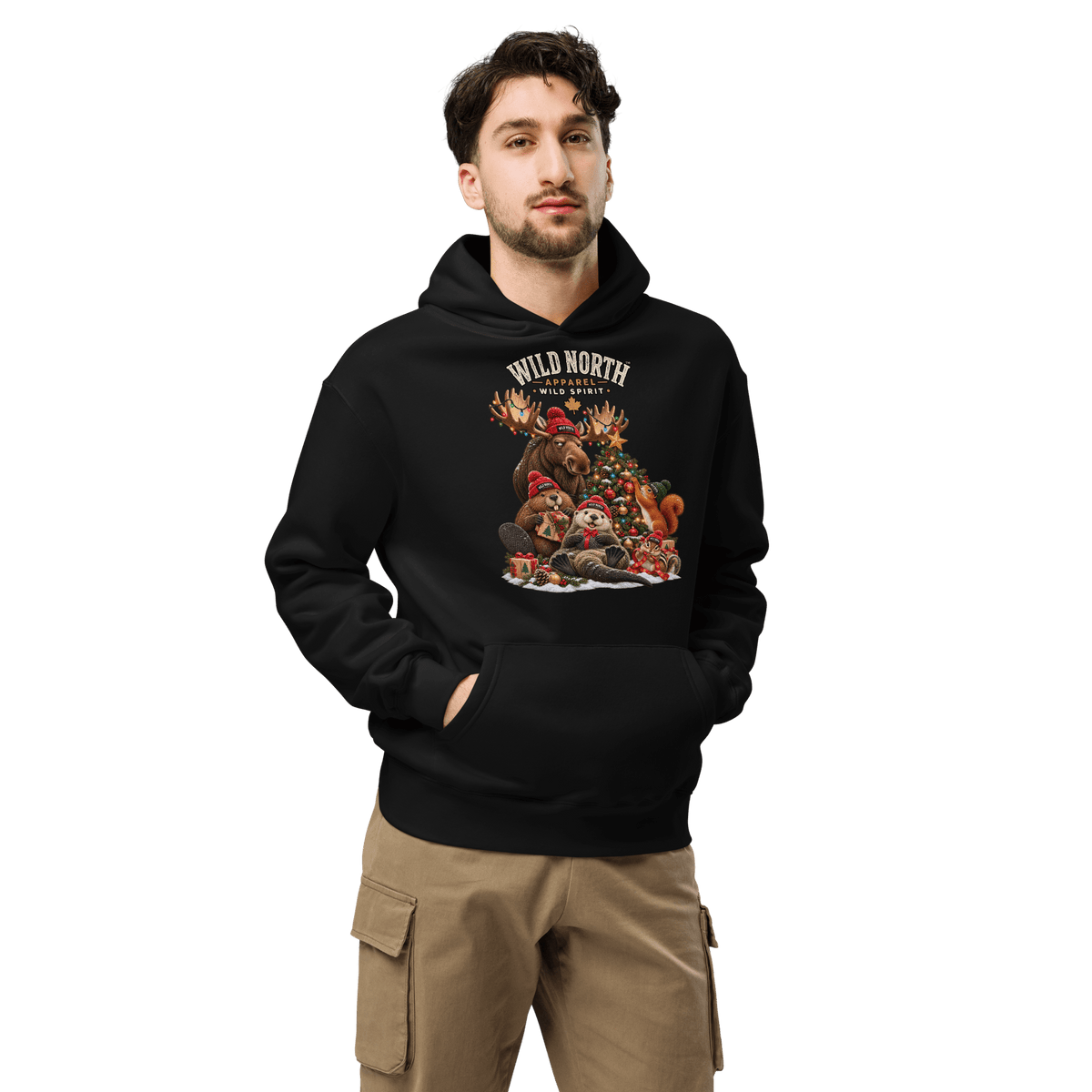 #wild_north_apparelWild North™ Christmas Critter Crew - Unisex oversized hoodie - Wild North Apparel™#canadian_outdoor_wildlife_inspired_clothing#