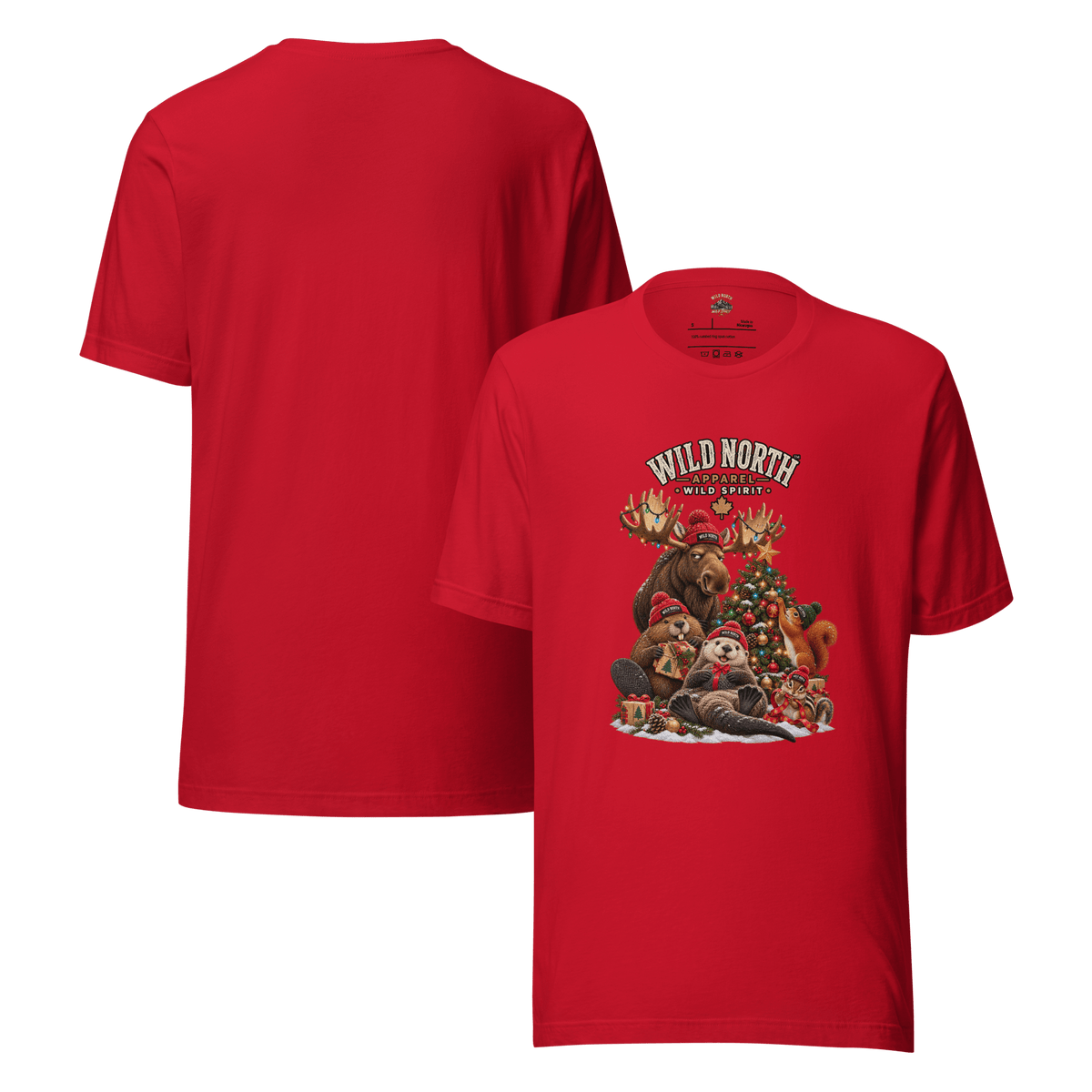 #wild_north_apparelWild North™ Christmas Critter Crew - Unisex t-shirt - Wild North Apparel™#canadian_outdoor_wildlife_inspired_clothing#