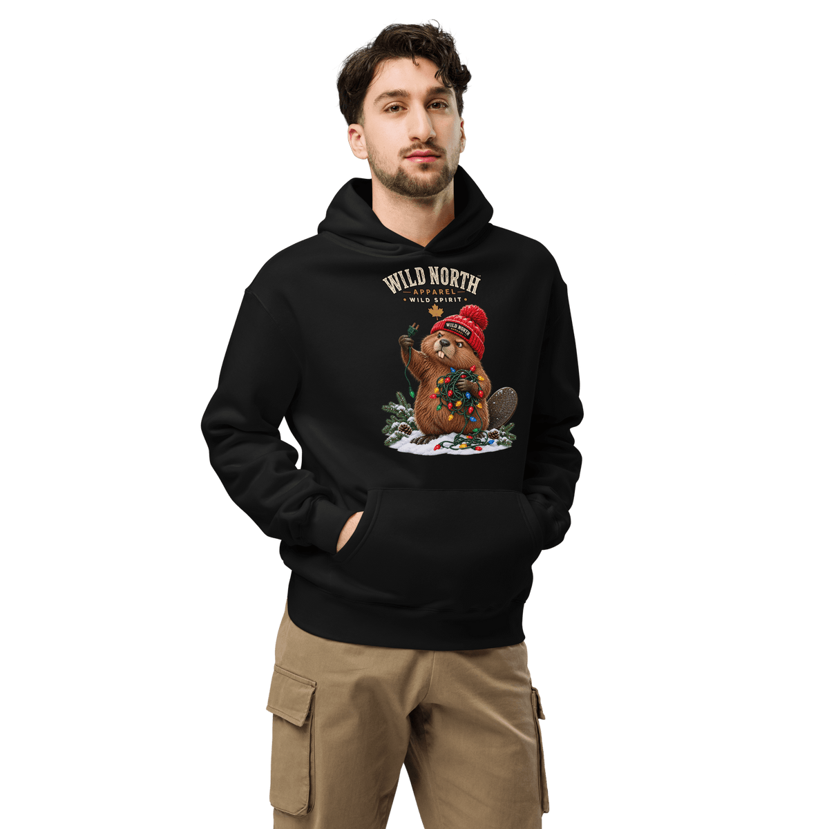 #wild_north_apparelWild North™ Christmas Light Wrangler - Unisex oversized hoodie - Wild North Apparel™#canadian_outdoor_wildlife_inspired_clothing#